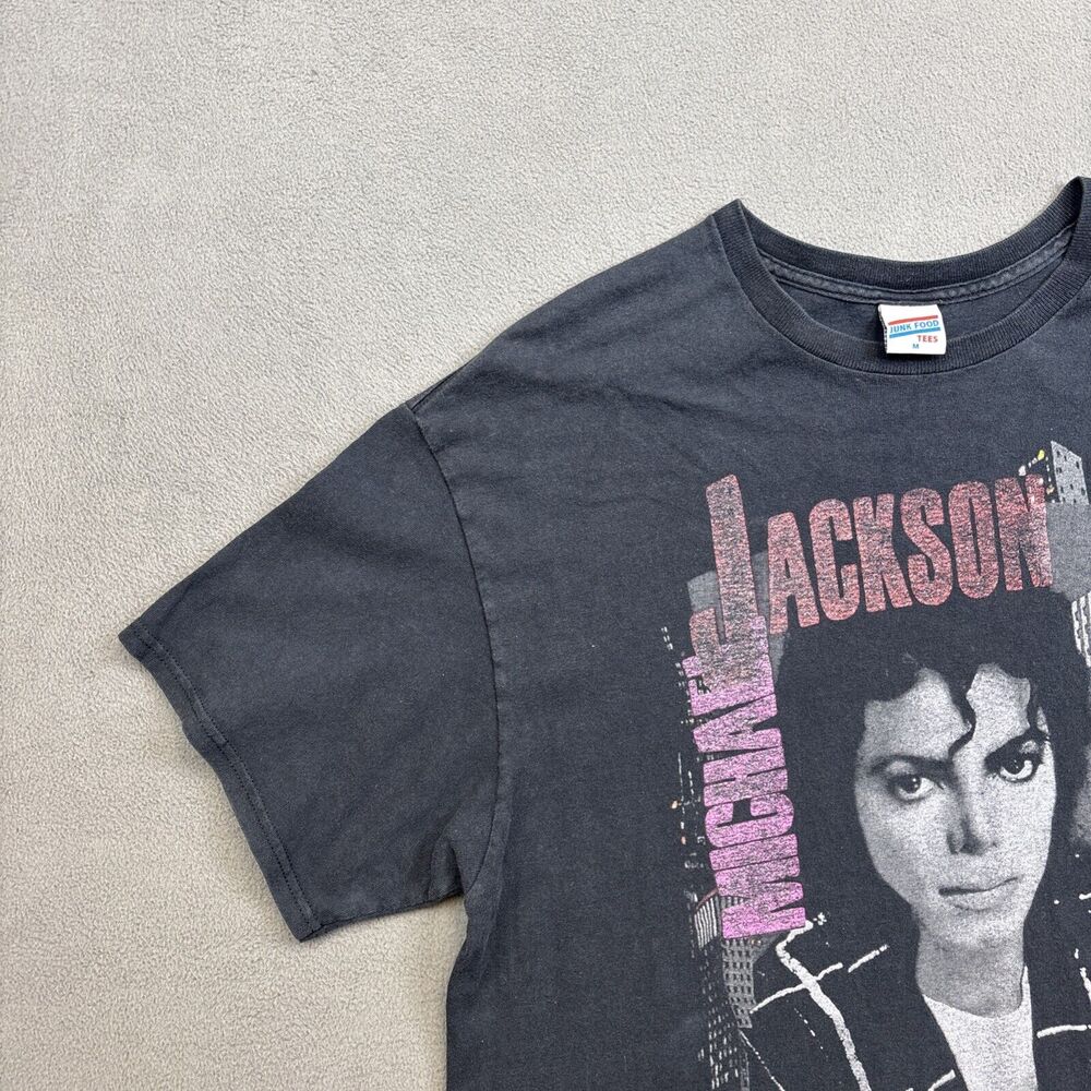 Junk Food Michael Jackson Bad Tour '88 Short Sleeve Top Gray Shirt Size M - Picture 4 of 12